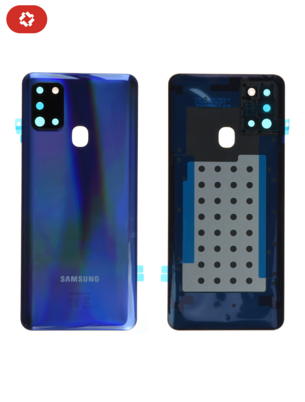 Vitre arrière samsung A21S A217F bleu - S+